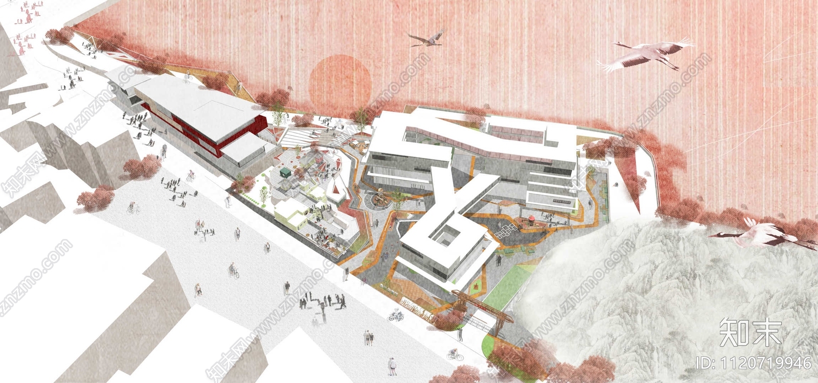 竞赛拼贴风插画鸟瞰图下载【ID:1120719946】