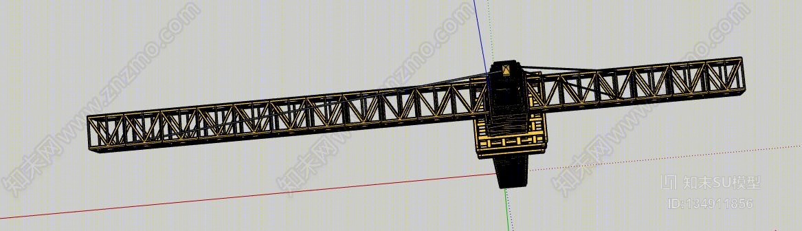 建筑工地塔吊SU模型下载【ID:134911856】
