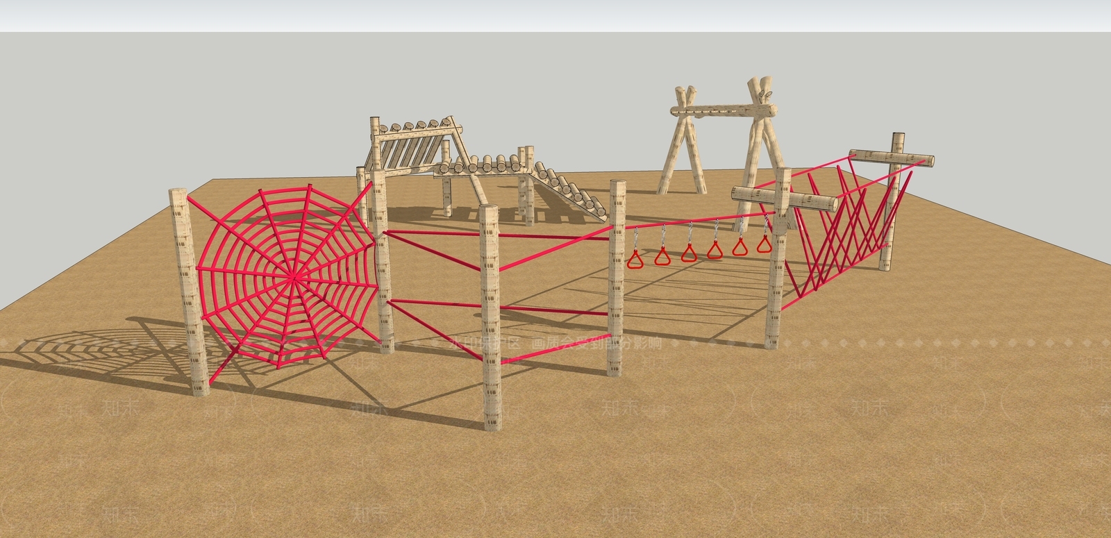 幼儿园沙池大型玩具SU模型下载【ID:634989771】