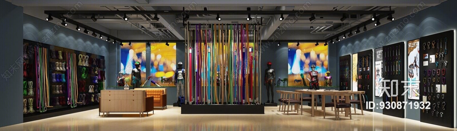 北欧风格户外用品店3D模型下载【ID:930871932】