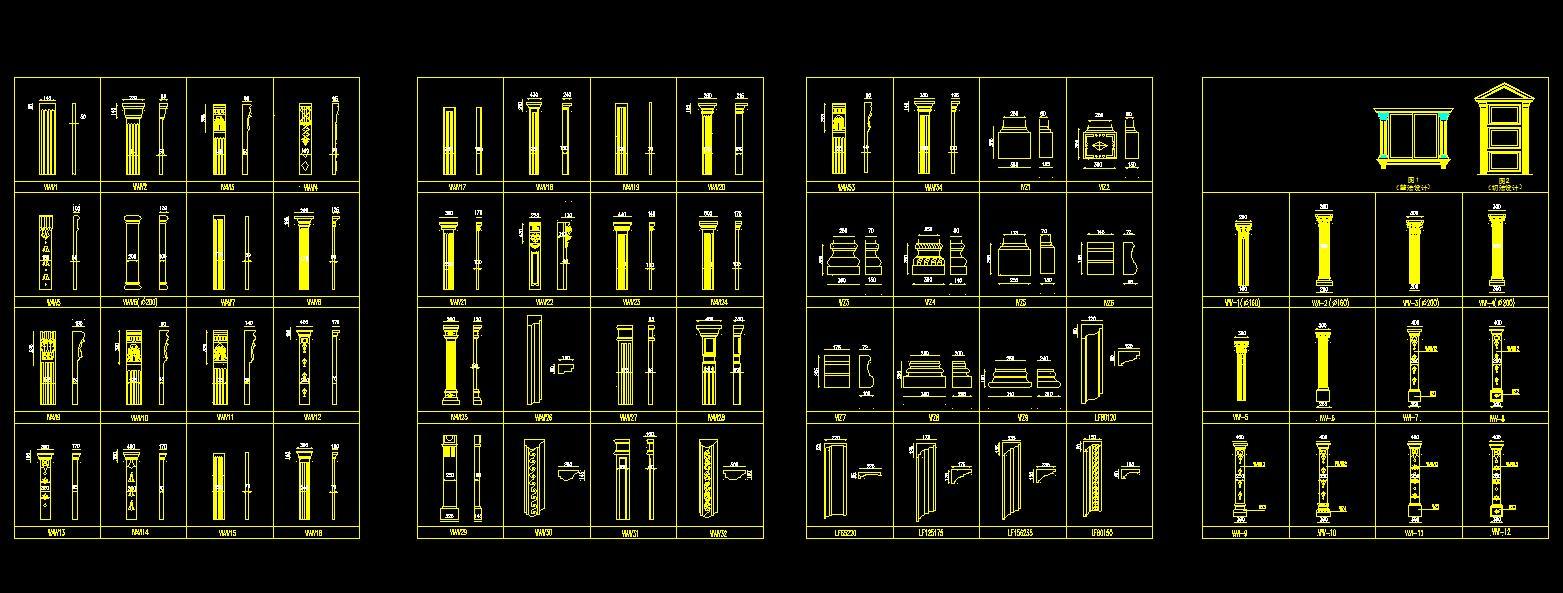 欧式柱子施工图下载【ID:128601836】