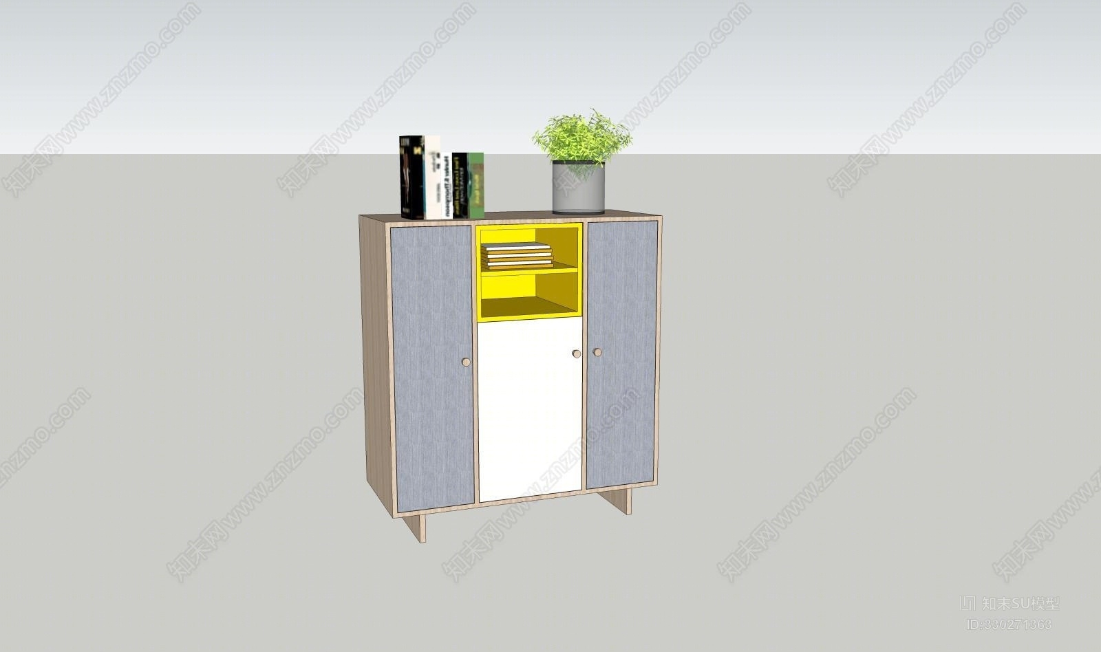 装饰柜SU模型下载【ID:330271363】