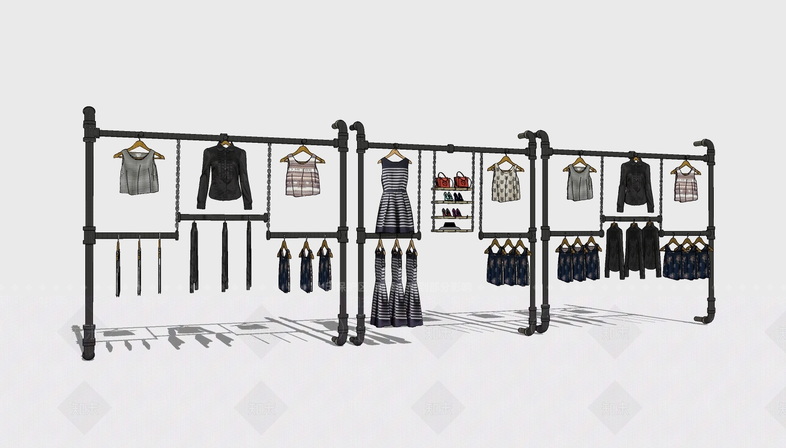 商场服装店模特装饰构件小品SU模型下载【ID:933617738】