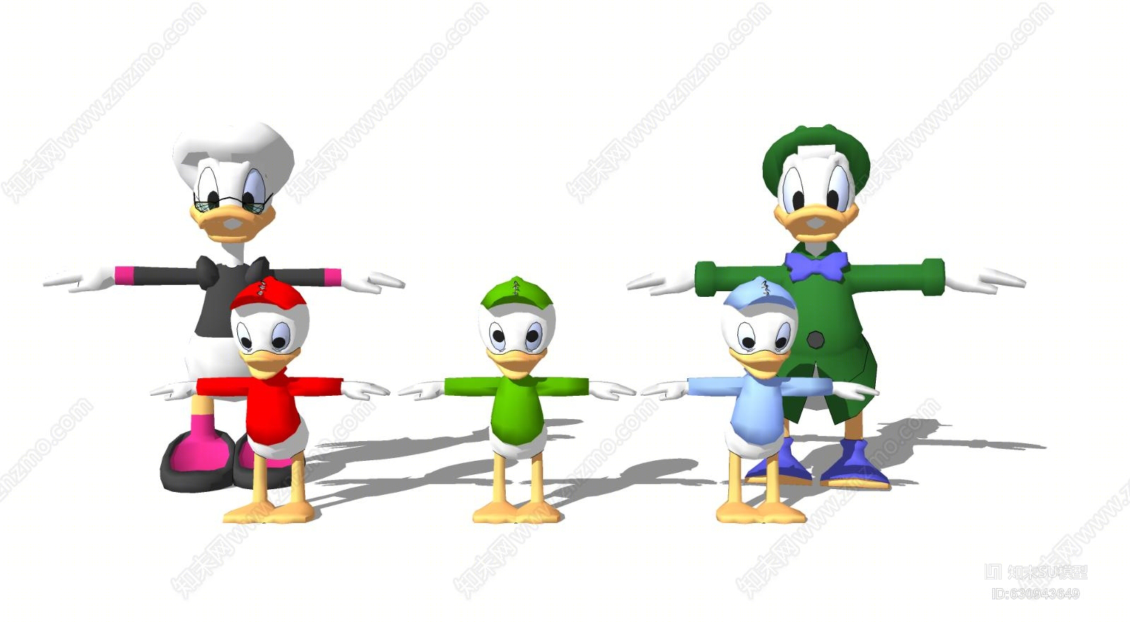 卡通漫画幼儿园玩具动漫店面装饰售卖亭角色唐老鸭玩具SU模型下载【ID:630943649】