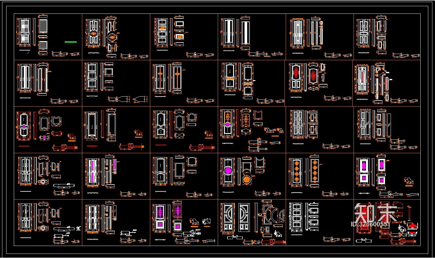 木门拆单大样图施工图下载【ID:328600551】