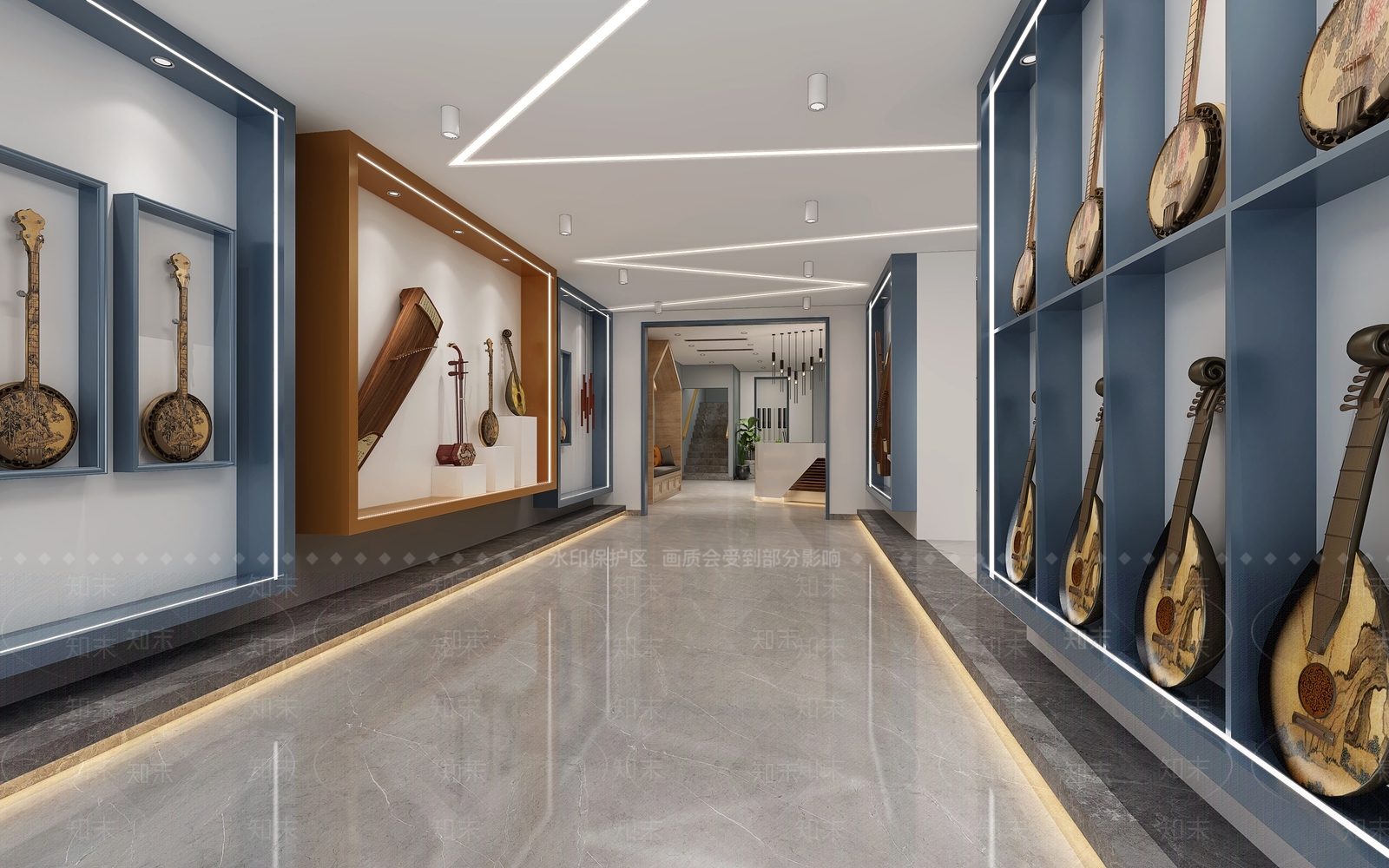 新中式琴行专卖店3D模型下载【ID:534934450】