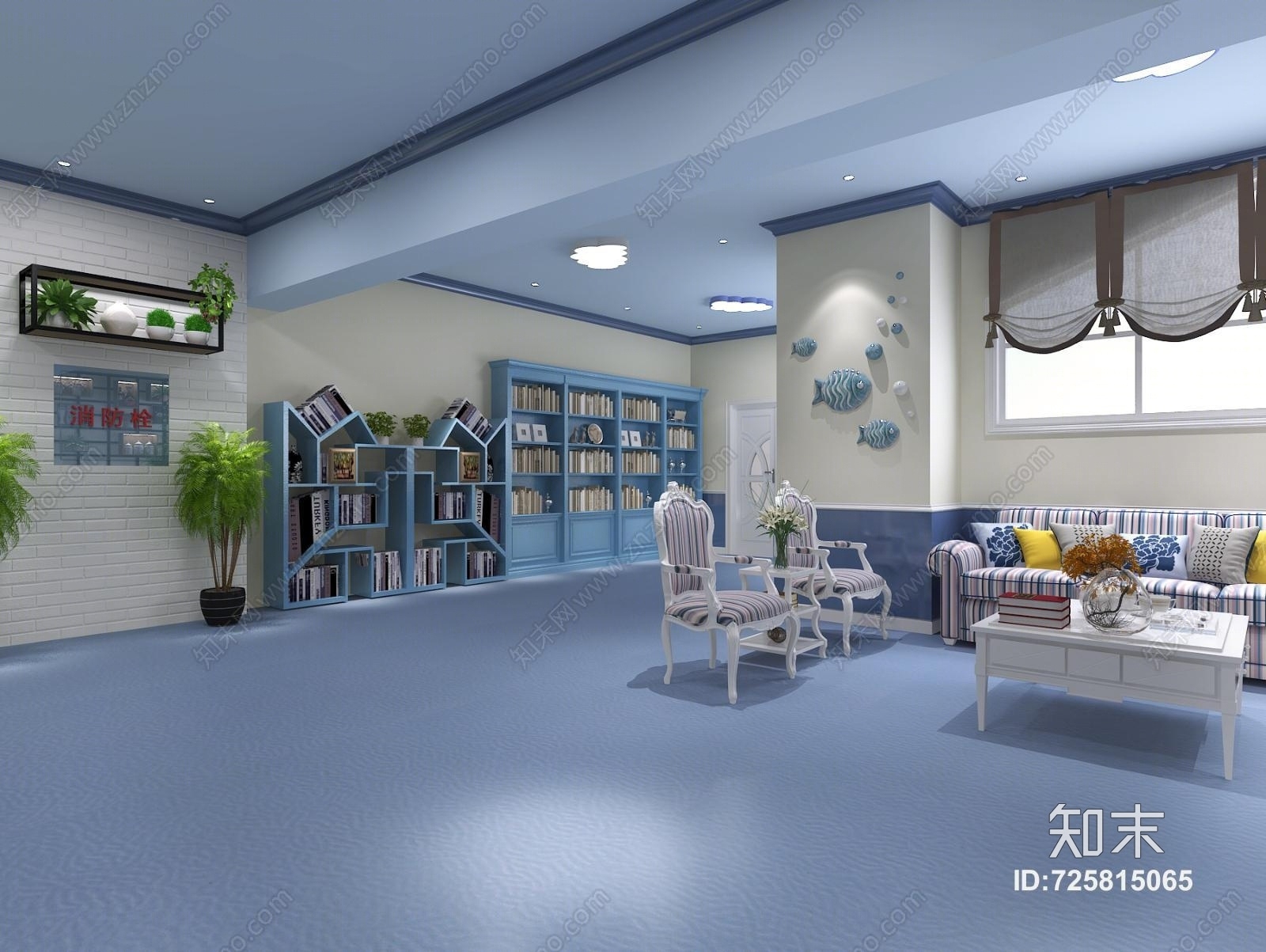 地中海风格幼儿园门厅3D模型下载【ID:725815065】