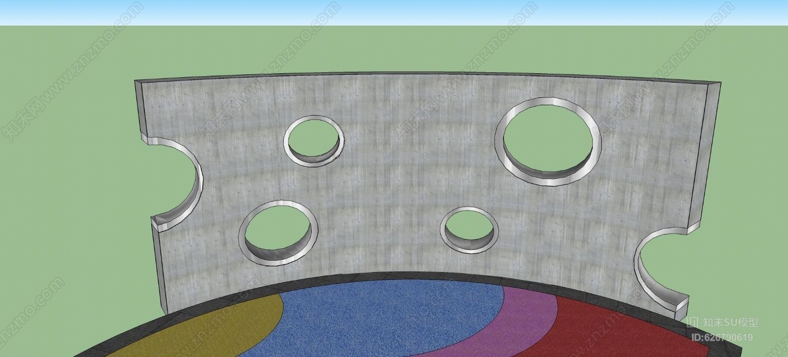儿童活动攀爬墙SU模型下载【ID:626790619】