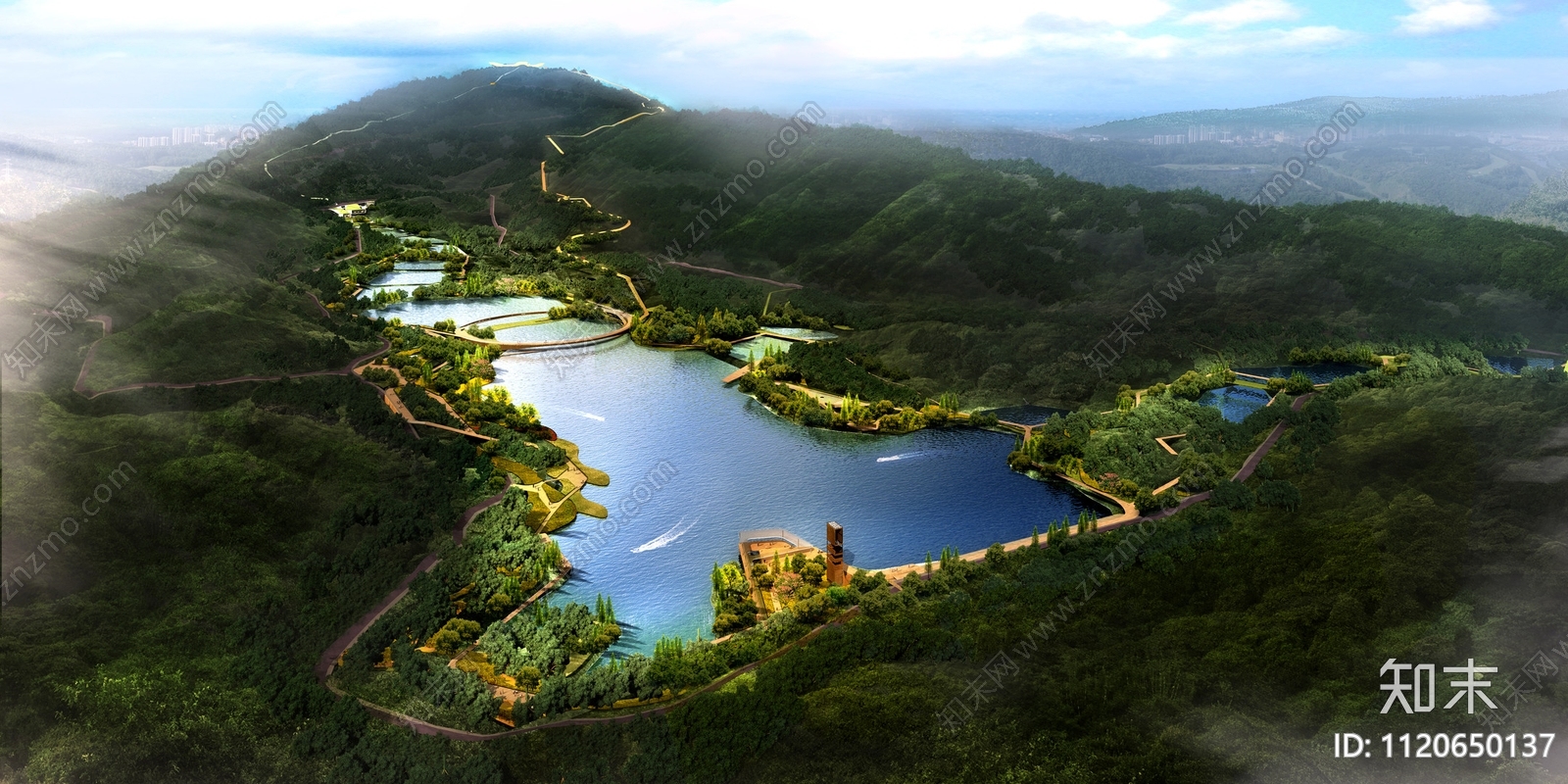 竞赛风森林山体公园环湖绿道景观鸟瞰图下载【ID:1120650137】undefined