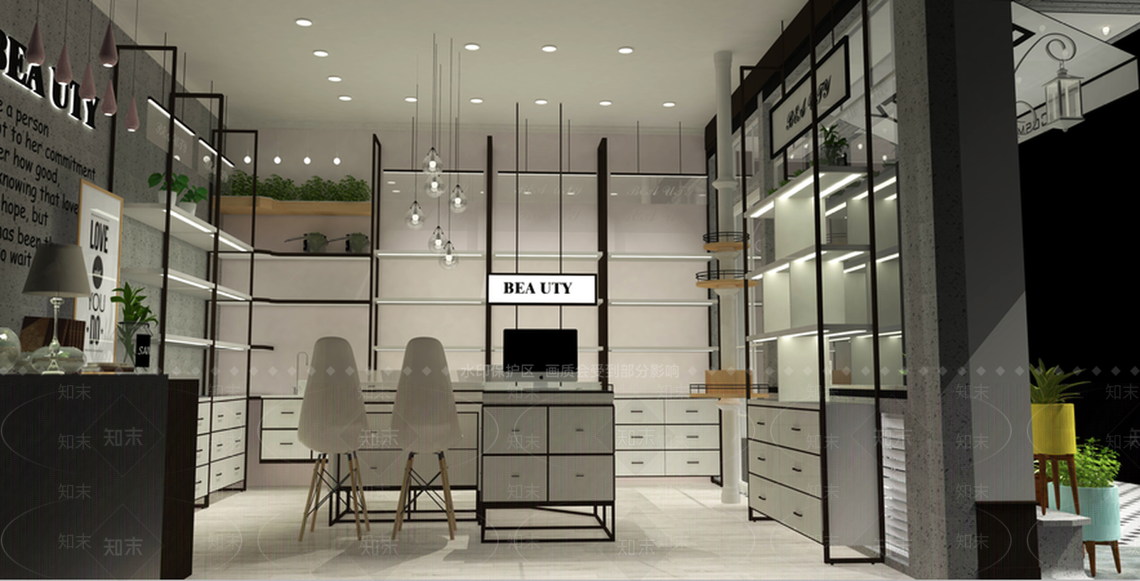 北欧化妆品店铺SU模型下载【ID:933042995】