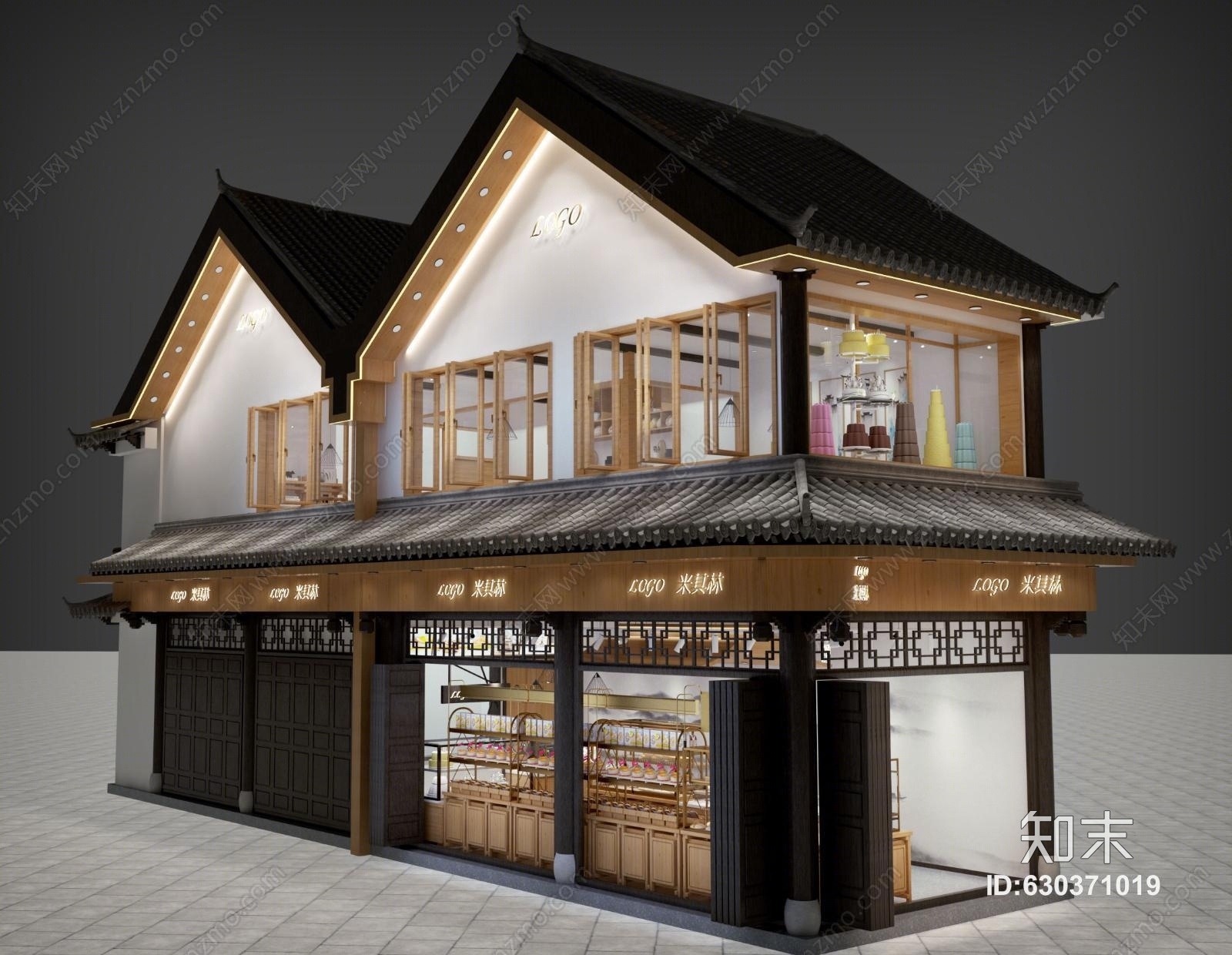 新中式面包店3D模型下载【ID:630371019】