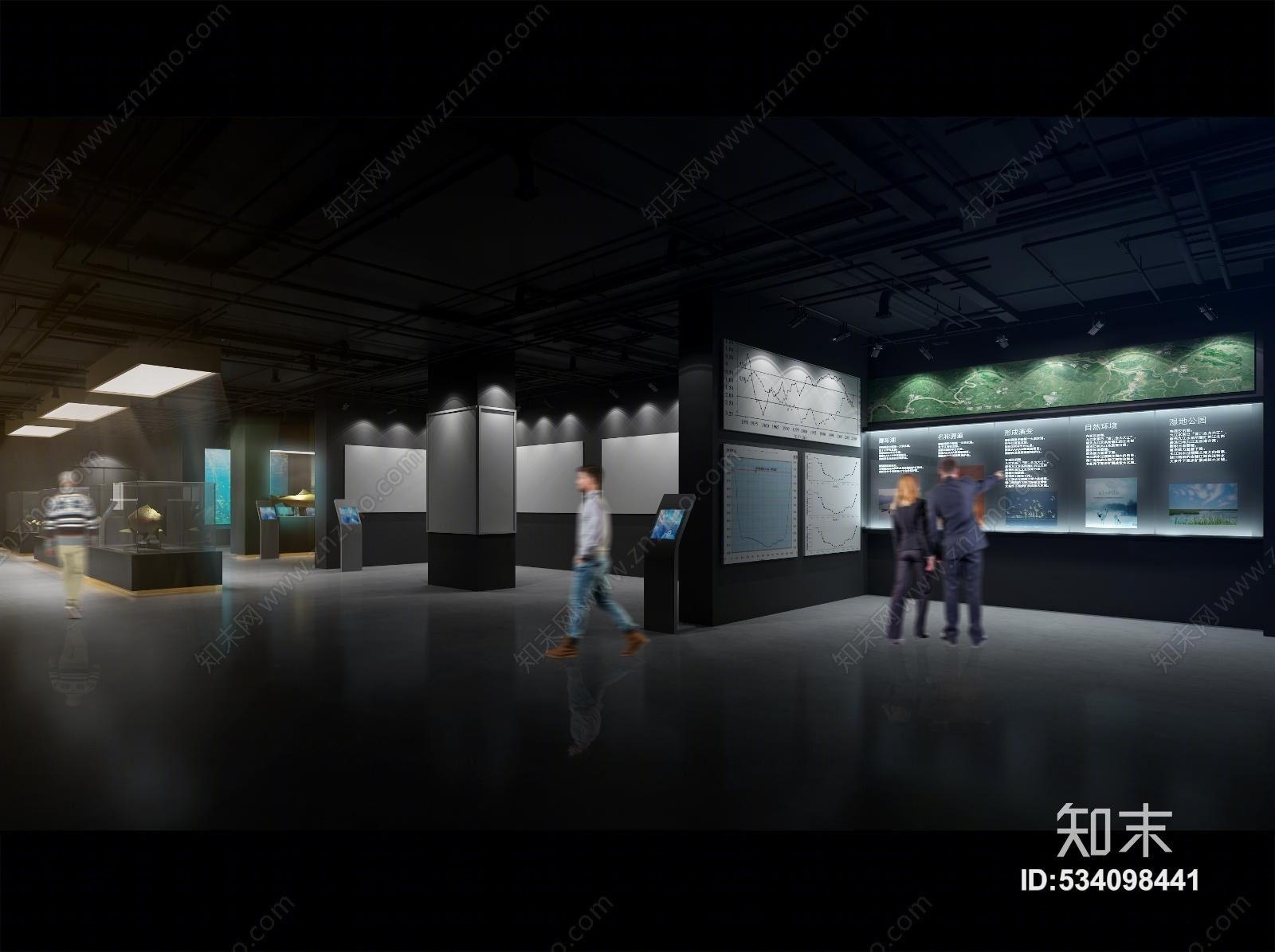 现代水系博物馆展厅3D模型下载【ID:534098441】