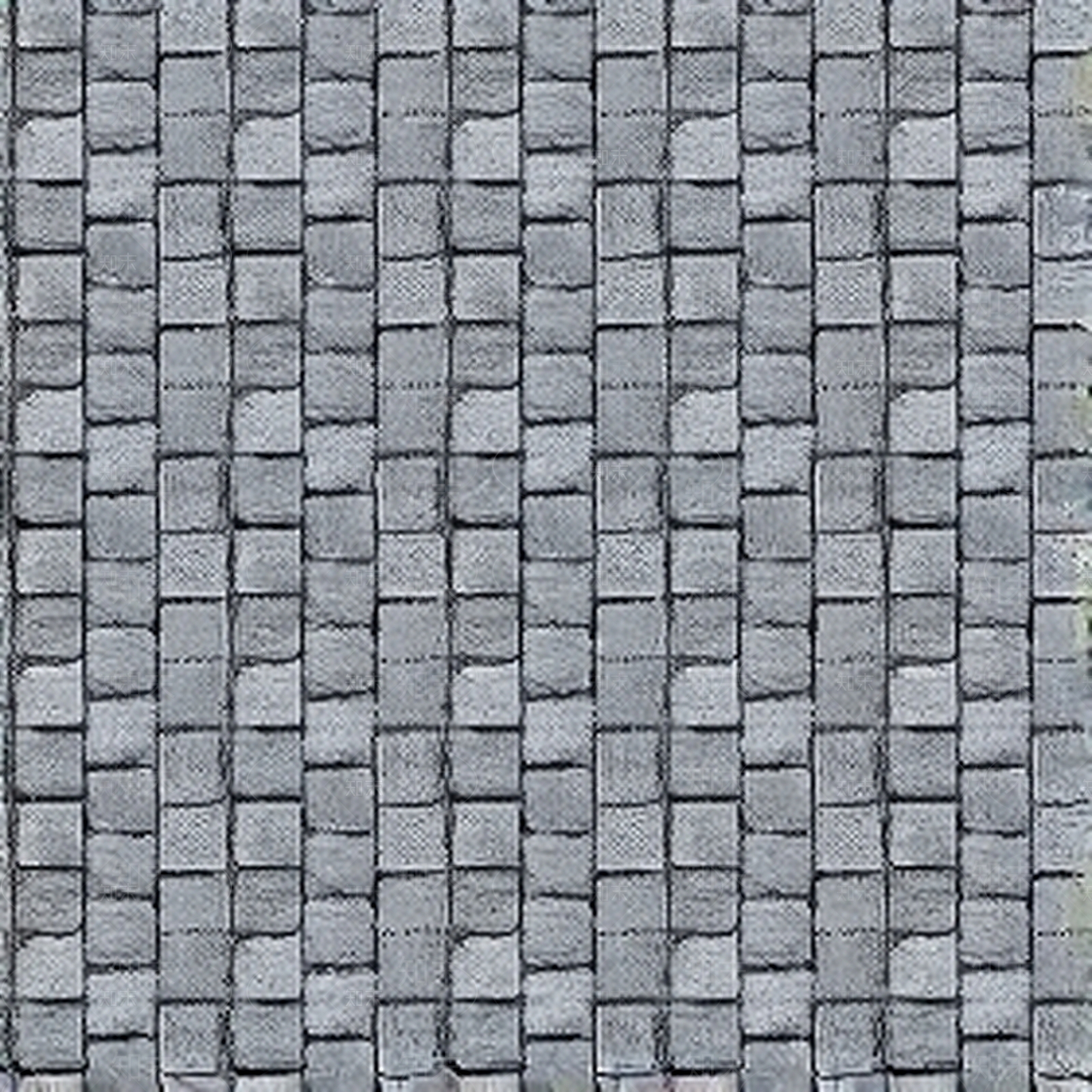 灰色弹石路面铺装马蹄石透水砖贴图下载【ID:1195316985】