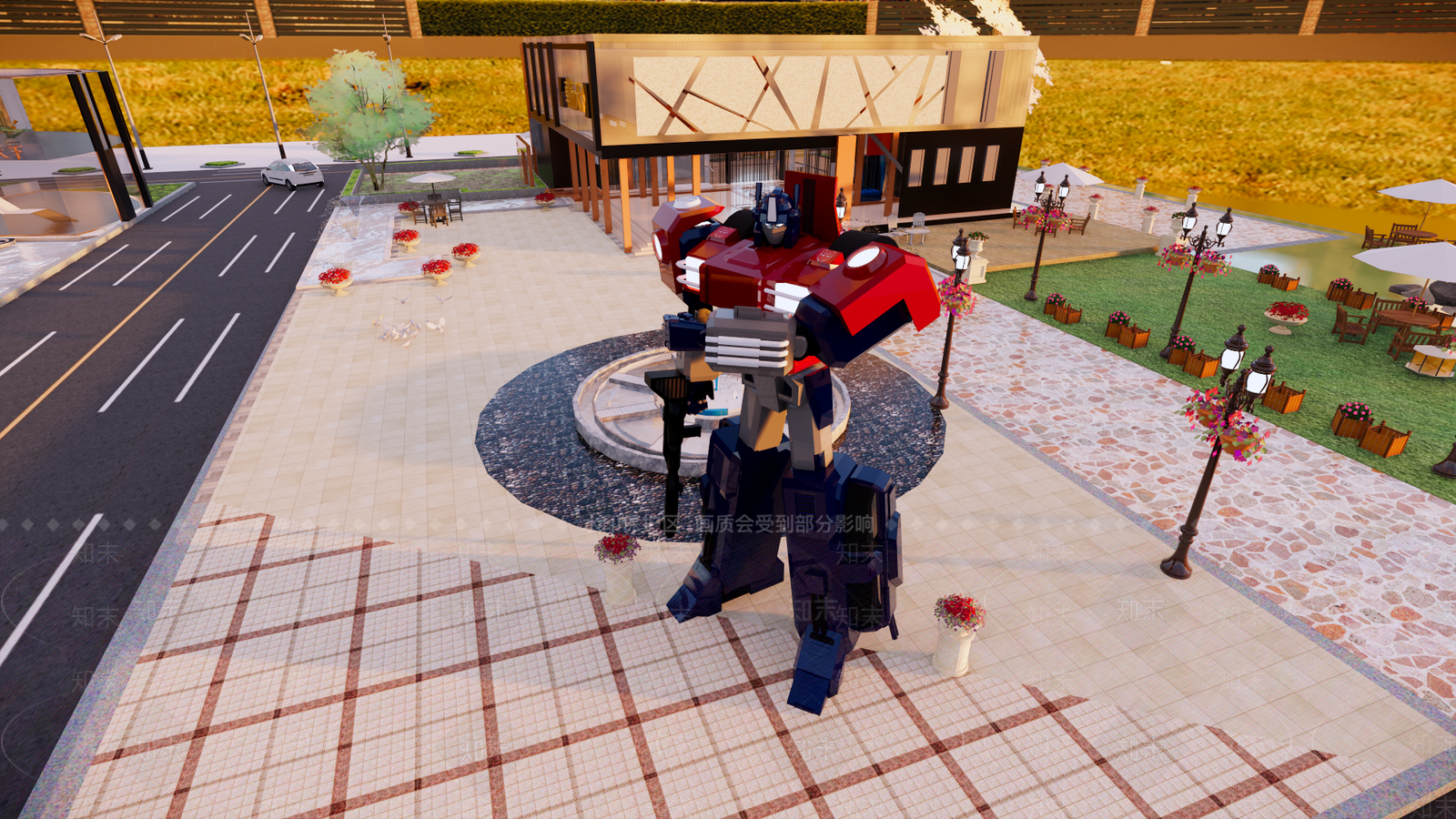 车行天下商业街模型SU模型下载【ID:333528912】