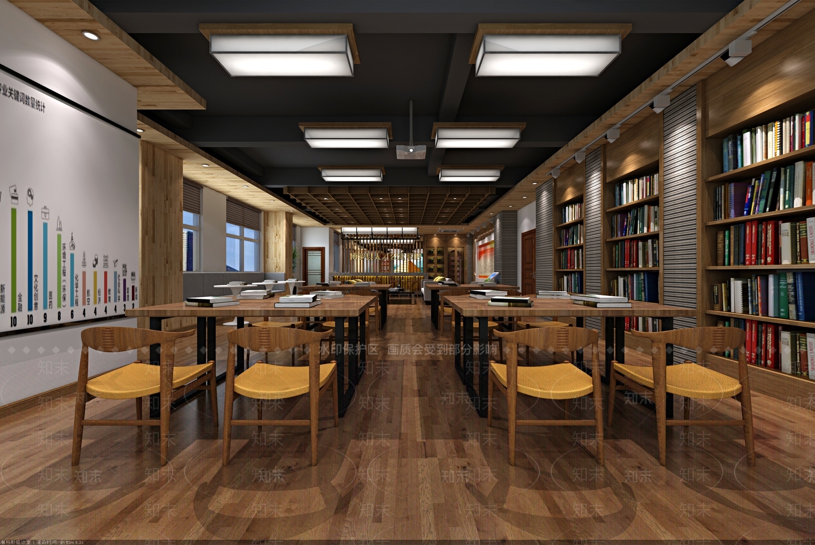 现代休闲书吧3D模型下载【ID:233371797】