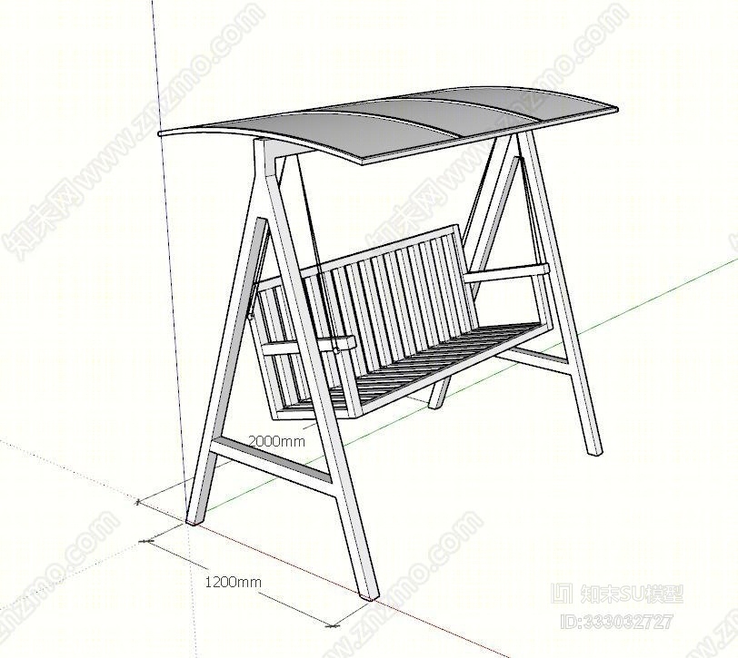 现代简约户外秋千超市购物车SU模型下载【ID:333032727】